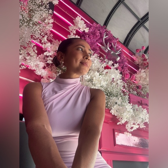 ZARA DRAPED MIDI DRESS - Picture 4 of 5